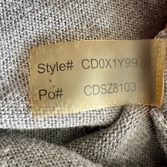 Calvin Klein Cowl Neck Ribbed Knit Sweater Dress Cap Sleeves Gray Size Medium - Picture 9 of 11